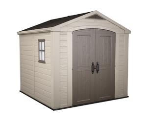 Keter Factor beis - Caseta de jardín - Con ventana lateral - 256.5x255x243 cm