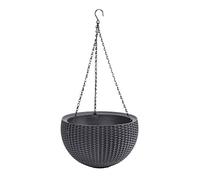 Maceta colgante para flores Samui (Dimensiones externas (Ø x Al): 35 x 22 cm, Plástico, Antracita)