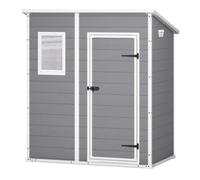 Keter Manor Pent gris - Caseta de jardín - Con ventana delantera - 183.5x111x200.5 cm