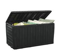 Keter Marvel Plus Arcón de resina de 3785 l para organización y almacenamiento de muebles de patio, cojines exteriores, almohadas decorativas, herramientas de jardín y juguetes de piscina, gris oscuro