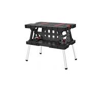 Keter- Mesa de herramientas plegable; 85 x 55,5 x 11,2 cm (cerrado) - 91 x 55,5 x 75,5 cm (abierto); Resistencia 450 Kg; Color negro