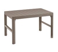 Keter Mesa de jardín Rattan Lyon capuchino regulable 116x71x40-65 cm