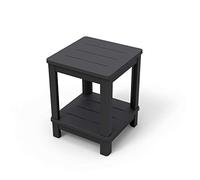 Keter - Mesita Deluxe con Doble Estante Color Grafito 40,5x40,5x52 centímetros