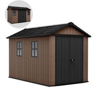 Keter Newton plus 7511/1175 - Caseta de jardín - Con puerta de doble hoja y ventanas - 230x350x246 cm
