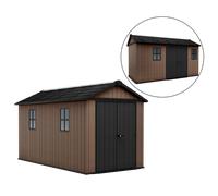 Keter Newton plus 7513/1375 - Caseta de jardín - Con puerta de doble hoja y ventanas - 230x413x246 cm