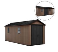 Keter Newton plus 7517/1775 - Caseta de jardín - Con puerta de doble hoja y ventanas - 230x539x246 cm