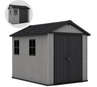 Keter Newton Plus 759/975 gris - Caseta de jardín - Con ventanas - 230 x 287 x 246 cm