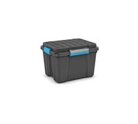 Curver Caja de ordenación Scuba Box M – 50x39xH34 cm, almacenamiento para herramientas, negro/azul