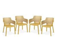 Keter Set x4 Silla de Exterior de jardín Elisa 61,5x53x78,4cm (Amarillo)