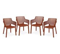 Keter Set x4 Silla de Exterior de jardín Elisa 61,5x53x78,4cm (Terracota)