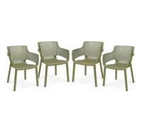 Keter Set x4 Silla de Exterior de jardín Elisa 61,5x53x78,4cm (Verde)