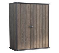 Keter Signature Vertical Walnut - Armario porta-herramientas de jardín - 140x73x170 cm