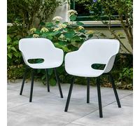 Keter Silla de jardín con patas de metal "Noa" 2 uds blanco