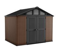 Caseta de resina stronghold 10 x 8 de 113x67x243 cm y 7.4 m2 con 18 mm espesor y doble puerta abatible keter
