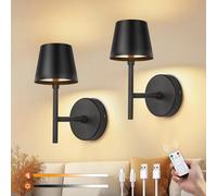 Ketom Aplique Pared Interior Sin Cable, Lampara de Pared LED Recargables | Lamparas Pared con Control Remoto, 3 Temperaturas de Color, Regulable, Temporizador, para Pasillos Dormitorios, 2 Piezas