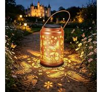 Ketom Farolillos Solares Exterior, Lampara Solar Colgante, Mariposa | IP65 Impermeable Farolillos Exterior Jardin, Farolillo Solar Exterior Vintage para Jardín Balcón Césped Navidad, 1 Piezas