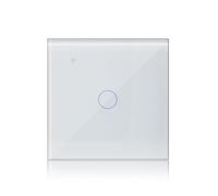 KETOTEK Interruptor Luz WIFI Inteligente 1 Gang 1 Via Compatible con Alexa, Smart Interruptor Lampara Pared Tactil Vidrio Montaje Empotrado Blanco Smart Life/Tuya App Control