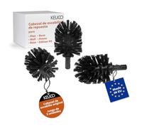 Original KEUCO Cabezal de cepillos de Repuesto Negro, 3 Unidades, para Plan, Rose, AVENO, REVA, MOLL, Edition 90 Juego de cepillos para WC, Ø 6,7 cm, Cabezal de cepillos de Repuesto