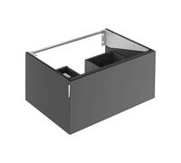 KEUCO EDITION 11 ART mueble bajo para lavabo, 1 extracción frontal, 800x350x490mm, 32511870800, Cuerpo/Frontal: Cristal ahumado satinado / Cristal ahumado satinado