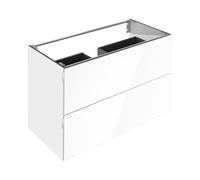 KEUCO EDITION 11 ART mueble bajo para lavabo, 2 extracciones frontales, 1200x700x490mm, 32512301200, Cuerpo/Frontal: Lacado blanco seda mate / vidrio blanco