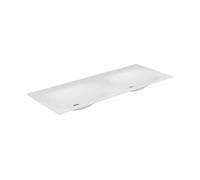 KEUCO EDITION 11 lavabo doble encastrado de Varicor, 2800x17x535mm, 2 x 1 agujero para grifo, blanco, 31280702802