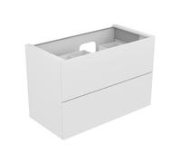KEUCO EDITION 11 mueble bajo para lavabos empotrados, 2 extracciones frontales, posición de lavabo derecha, 1050x700x535mm, 31256110000, Cuerpo/Frontal: Laca antracita seda mate/vidrio antracita