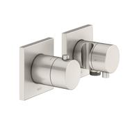 KEUCO EDITION 11 Thermostatarmaturen Set concealed for 2 consumers with hose connection and shower holder, 51153051222, Color: níquel cepillado