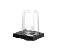 Keuco Edition 11 - Vaso para cepillos de dientes con soporte, cristal/negro mate 11150379000