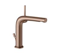 KEUCO EDITION 400 Mezclador monomando de lavabo 150, con juego de desagüe, 153mm de proyección, 51502290000, Color: rojo oro cepillado