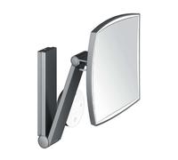 Keuco - Espejo cosmético de pared con luz LED, cromo negro cepillado 17613139002
