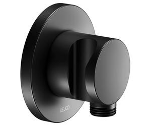 Keuco IXMO - Codo de ducha con soporte, negro mate 59592370001
