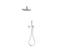 Keuco IXMO - Conjunto de ducha con termostato, empotrado, con cuerpo de montaje, diámetro 25 cm, cromo 59653010701