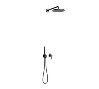 Keuco IXMO - Conjunto de ducha empotrado, diámetro 25 cm, negro mate 59603370001