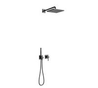 Keuco IXMO - Conjunto de ducha empotrado, diámetro 25x25 cm, negro mate 59603370002