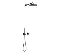 Keuco IXMO - Conjunto ducha empotrado con termostato, diámetro 25 cm, negro mate 59602370001