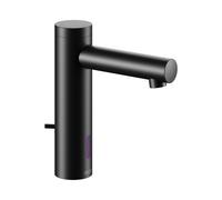 KEUCO IXMO mezclador electrónico de lavabo 130 accionado por pilas, sin juego de desagüe, 124 mm de proyección, 59511371100, Color: Negro Mate