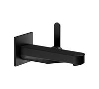 KEUCO IXMO Mezclador monomando de lavabo escamoteable Flat, 165mm, roseta cuadrada, 59516370302, Color: Negro Mate