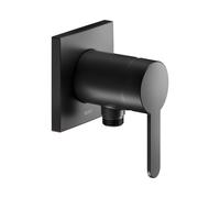 KEUCO IXMO Mezclador monomando plano de ducha con conexión para flexo, roseta cuadrada, 59552370302, Color: Negro Mate