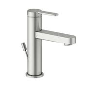 KEUCO IXMO Mezclador monomando plano de lavabo 100, con juego de desagüe, proyección 109mm, 59502063000, Color: acabado en acero inoxidable