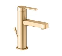 KEUCO IXMO Mezclador monomando plano de lavabo 100, con juego de desagüe, proyección 109mm, 59502253000, Color: latón cepillado