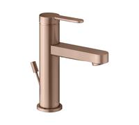 KEUCO IXMO Mezclador monomando plano de lavabo 100, con juego de desagüe, proyección 109mm, 59502293000, Color: rojo oro cepillado