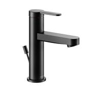 KEUCO IXMO Mezclador monomando plano de lavabo 100, con juego de desagüe, proyección 109mm, 59502373000, Color: Negro Mate