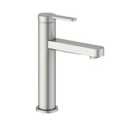 KEUCO IXMO Mezclador monomando plano de lavabo 130, sin juego de desagüe, proyección 124mm, 59501063101, Color: acabado en acero inoxidable