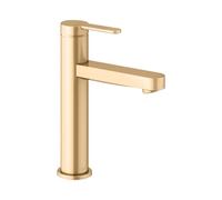 KEUCO IXMO Mezclador monomando plano de lavabo 130, sin juego de desagüe, proyección 124mm, 59501253101, Color: latón cepillado