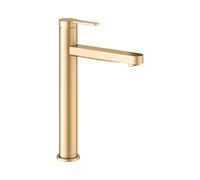 KEUCO IXMO Mezclador monomando plano de lavabo 210, sin juego de desagüe, proyección 159mm, 59510253100, Color: latón cepillado