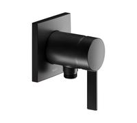 KEUCO IXMO Pure Mezclador monomando de ducha con conexión de manguera, roseta cuadrada, 59552379502, Color: Negro Mate