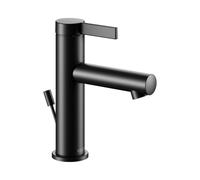 KEUCO IXMO Pure Mezclador monomando de lavabo 100, con juego de desagüe, 110mm de proyección, 59502371000, Color: Negro Mate