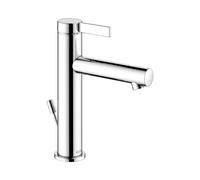 KEUCO IXMO Pure Mezclador monomando de lavabo 130, con juego de desagüe, 125mm de proyección, 59501011001, Color: Cromado