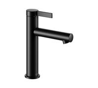 KEUCO IXMO Pure Mezclador monomando de lavabo 130, sin juego de desagüe, 125mm de proyección, 59501371101, Color: Negro Mate