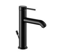 KEUCO IXMO Soft Mezclador monomando de lavabo 130, con juego de desagüe, proyección 129mm, 59501372001, Color: Negro Mate